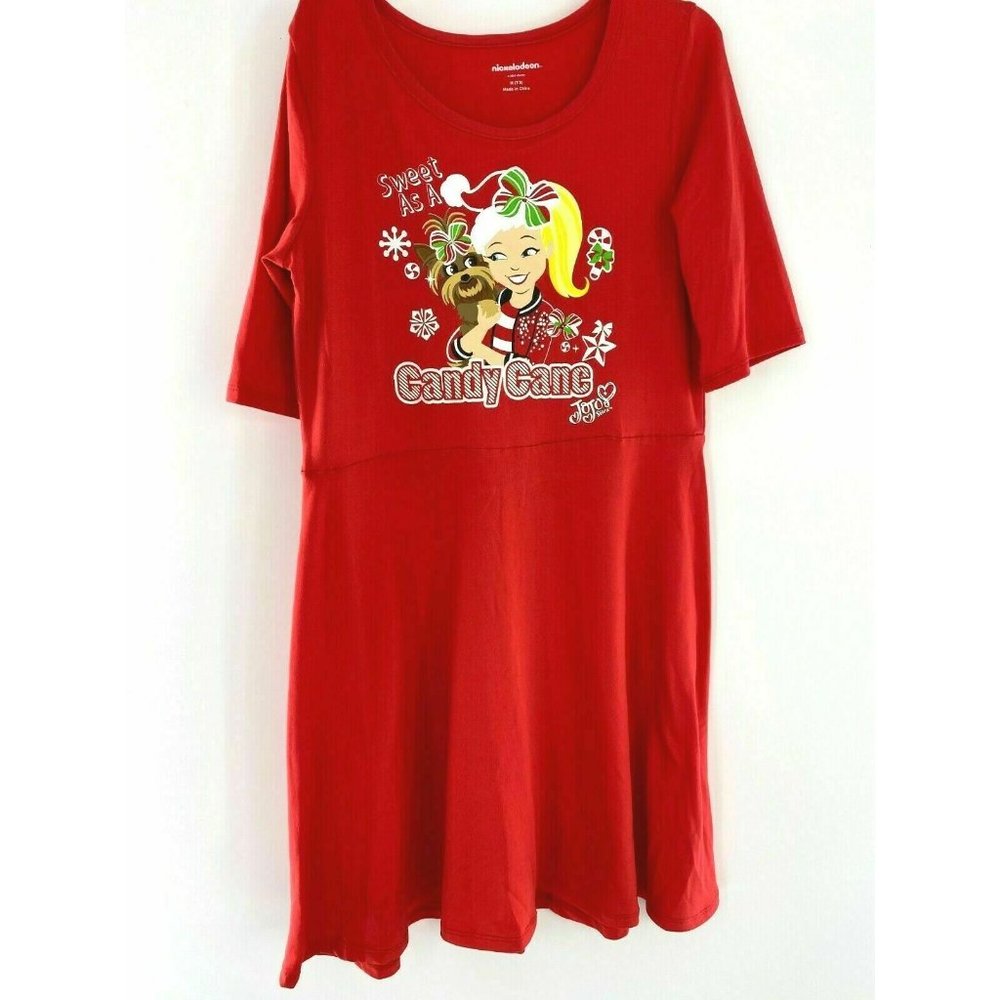 Nickelodeon Dress Pullover Candy Cane Red Short Sl